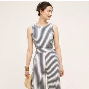 Anthropologie Sailor Stripe Jumpsuit By J.O.A